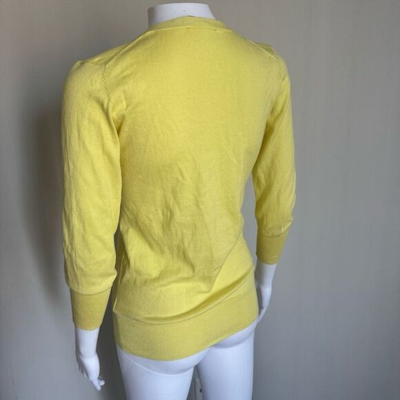 The Limited 100% Cotton Knit V-Neck Top Yellow - Picture 4 of 6